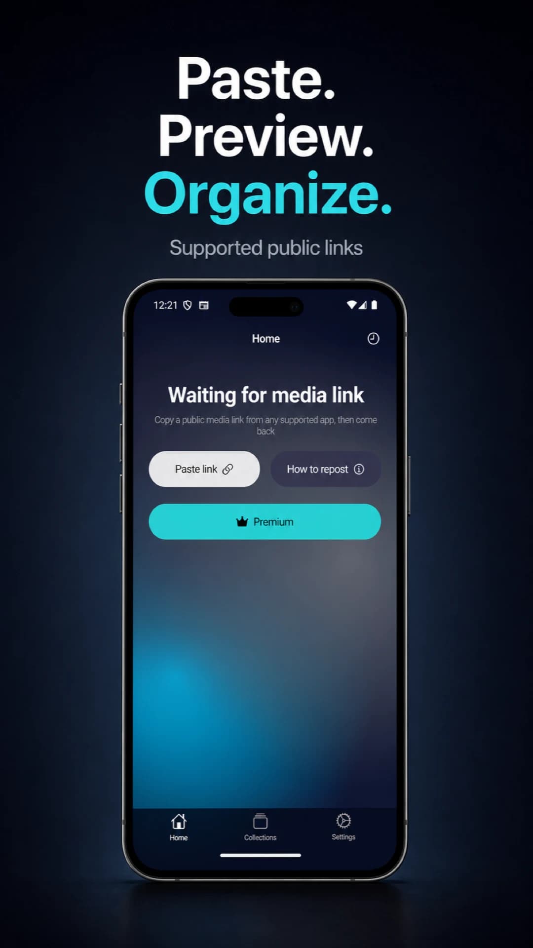 Paste a link and start previewing — CCTik Android